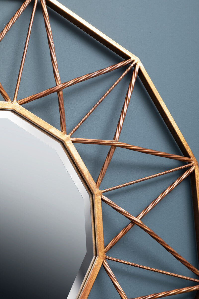 Geometric Gold Wall Mirror
