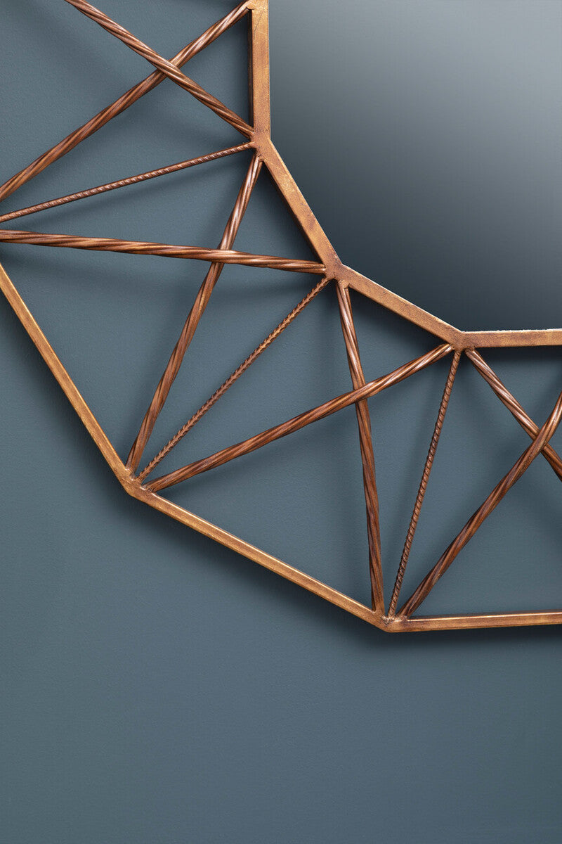 Geometric Gold Wall Mirror