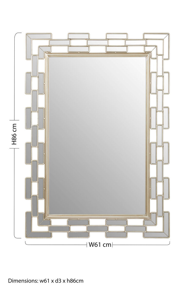 Champagne Bordered Wall Mirror
