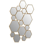 Hexagonal Cluster Gold Wall Mirror