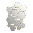 Hexagonal Cluster Gold Wall Mirror
