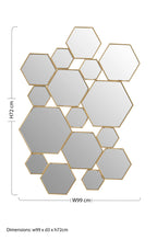 Hexagonal Cluster Gold Wall Mirror