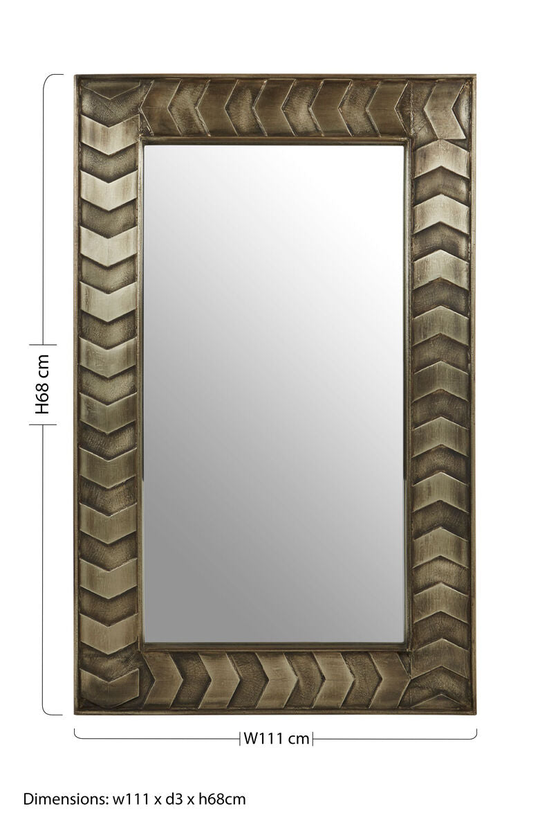 Textured Silver Wash Wall Mirror