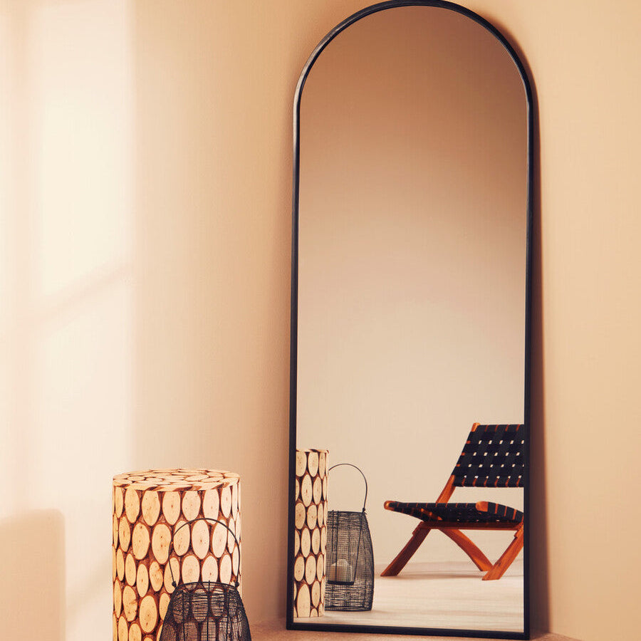 Black Frame Large Arch Wall Mirror