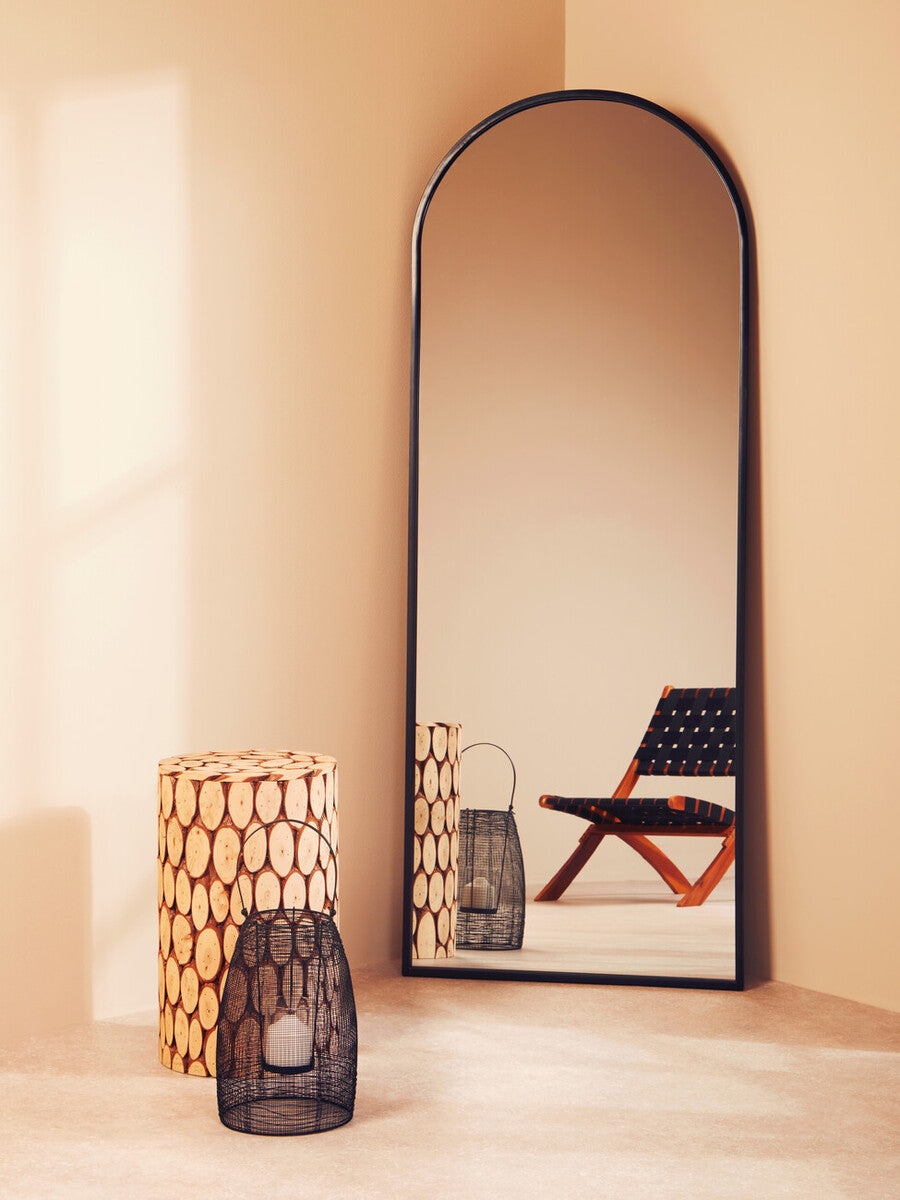 Black Frame Large Arch Wall Mirror