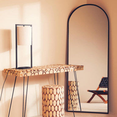 Black Frame Large Arch Wall Mirror