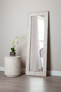 Rectangular White Wash Mosaic Wall Mirror