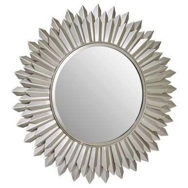 Silver and Clear Sunburst Wall Mirror