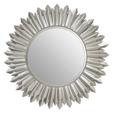 Silver and Clear Sunburst Wall Mirror