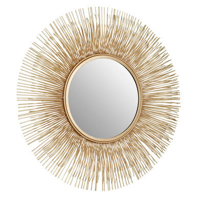 Gold Finish Sunburst Wall Mirror