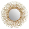 Gold Finish Sunburst Wall Mirror