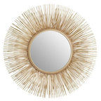 Gold Finish Sunburst Wall Mirror
