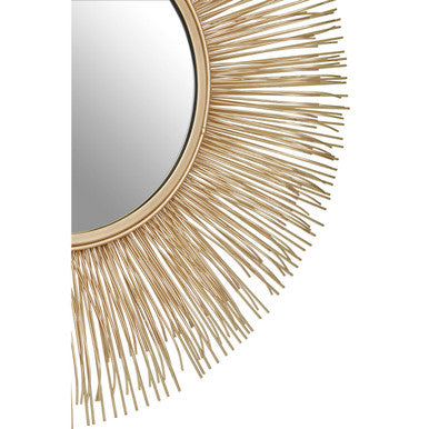 Gold Finish Sunburst Wall Mirror