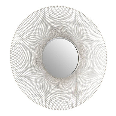 Silver Frame Large Round Wall Mirror
