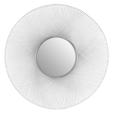 Silver Frame Large Round Wall Mirror