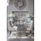 Silver Frame Large Round Wall Mirror