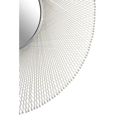 Silver Frame Large Round Wall Mirror