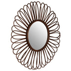 Rattan Black Circular Wall Mirror