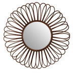Rattan Black Circular Wall Mirror
