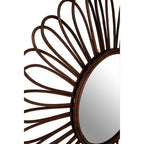 Rattan Black Circular Wall Mirror
