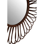 Rattan Black Circular Wall Mirror