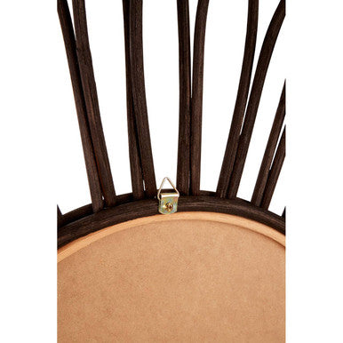Rattan Black Circular Wall Mirror