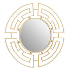 Round Gold Metallic Wall Mirror