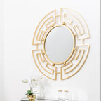 Round Gold Metallic Wall Mirror