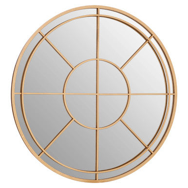 Gold Finish Round Wall Mirror