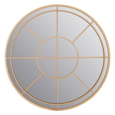 Gold Finish Round Wall Mirror