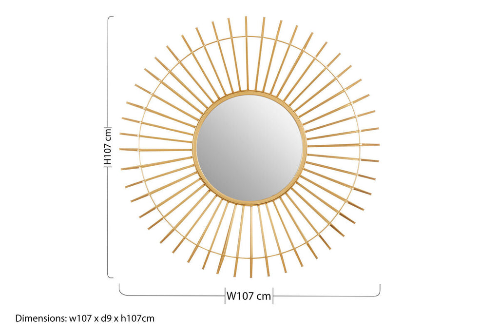 Round Gold Wall Mirror