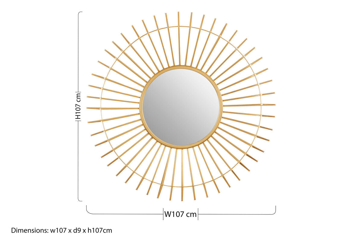 Round Gold Wall Mirror
