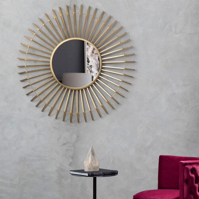 Round Gold Wall Mirror