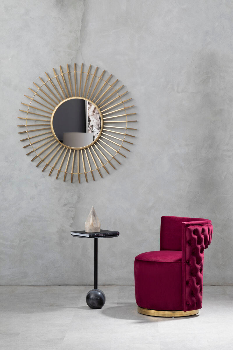 Round Gold Wall Mirror