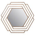 Antique Gold Hexagon Wall Mirror