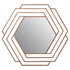 Antique Gold Hexagon Wall Mirror