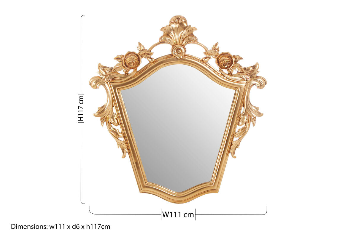 Gold Finish Tapered Wall Mirror