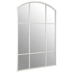 Matt White Window Pane Wall Mirror