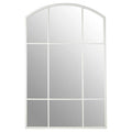 Matt White Window Pane Wall Mirror
