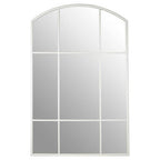 Matt White Window Pane Wall Mirror