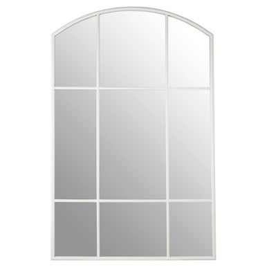 Matt White Window Pane Wall Mirror