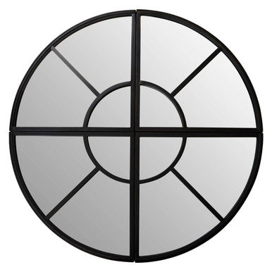 Round Window Pane Wall Mirror