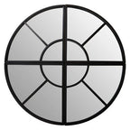Round Window Pane Wall Mirror