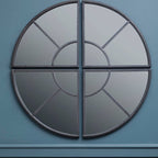 Round Window Pane Wall Mirror