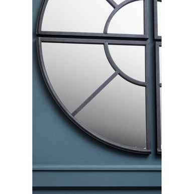 Round Window Pane Wall Mirror