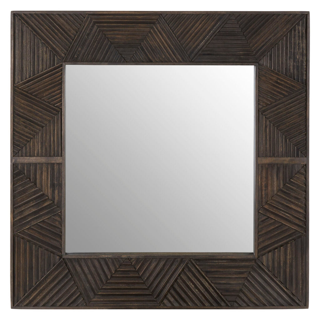 Brown Carved Wood Wall Mirror