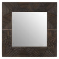 Brown Carved Wood Wall Mirror