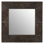 Brown Carved Wood Wall Mirror