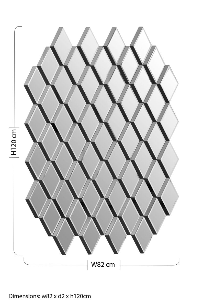 Grey and Clear Triangle Wall Mirror