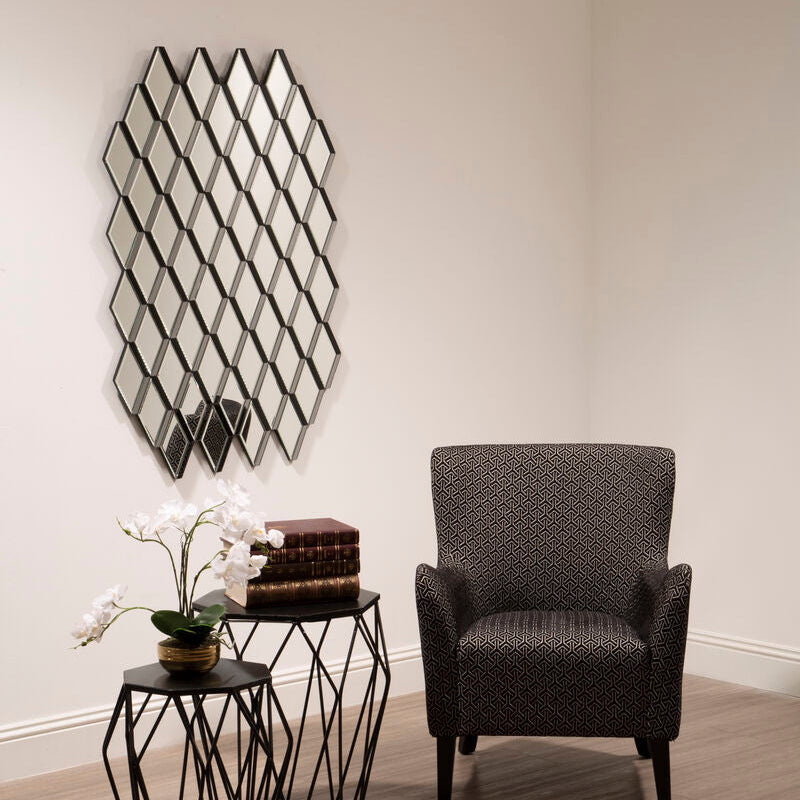 Grey and Clear Triangle Wall Mirror